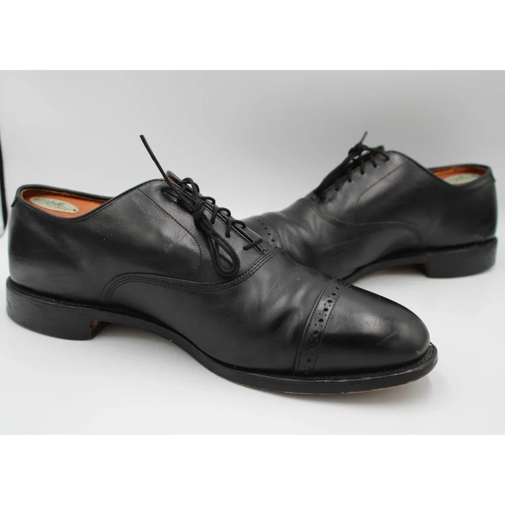 Size 11.5 - Allen Edmonds Byron Cap-Toe Black Leather Oxford Dress Shoe